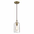 Brilliantbulb Mini Pendant with Clear Textured Glass - Antique Brass BR1640537